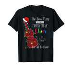 Red Buffalo Plaid Pajama Violin Viola Lover Christmas Lights T-Shirt