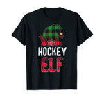 Hockey Elf Matching Family Group Christmas Party Pajamas T-Shirt