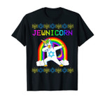 Jewnicorn Ugly Hanukkah Sweater Dabbing Unicorn Chanukah T-Shirt