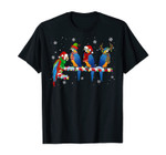 Christmas Macaws On Candy Cane Funny Santa Macaw Lover Gifts T-Shirt