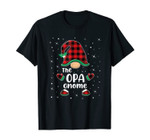 Opa Gnome Buffalo Plaid Matching Christmas Gift Pajama T-Shirt