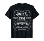 Mens Vintage 1951 Original Parts Gift 70th Birthday T-Shirt T-Shirt