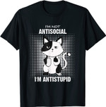 Chat antisocial antistupide Introver Asocial Funny T-Shirt
