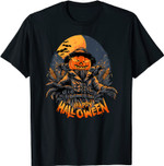 Happy Halloween Party Kürbis Vogelscheuche T-Shirt