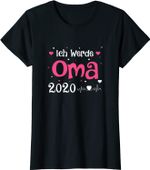 Damen Ich werde Oma 2020 Shirt Ankündigung Muttertag Geschenk Herz T-Shirt