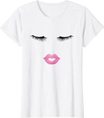 Damen Kosmetik Beauty Wimpern Mund Outfit Geschenk Lustig T-Shirt