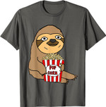 Smiletodaytees Funny Sloth eating Popcorn T-shirt