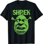 Shrek Grumpy Green Comic Art Face T-Shirt