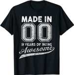 18. Geburtstag Geschenke Vintage 2000 Made in 00 Shirts Herren Frauen