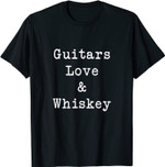Lustiges Whisky Love Guitar T-Shirt für alle die Rockmusik l
