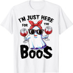I'm Just Here For The Boos Funny Halloween Ghost Cute Women T-Shirt