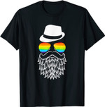 Cool LGBT Gay Pride T-Shirt Hipster Bart Hut Sonnenbrille T-Shirt