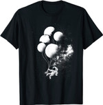 Weltraum-Astronaut Ballonplaneten Grafik-T-Shirt