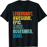 Episch seit November 2001 18 Geburtstags 18 Jahre alt T-Shirt