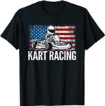 Go Kart Racing American Flag T-Shirt