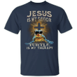 Jesus Is My Savior Turtle Is My Therapy Shirt Faith In God Funny Gifts For Sea Turtle Lovers