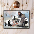 Jesus Surrounded By Panda Poster Christian Wall Decor Cute Wall Hangings Home Decor