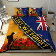 Lest We Forget New Zealand Flag Bedding Set Remembrance Anzac Day Veterans Merch Gift