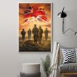 God Bless Uk's Heroes Soldiers Poster United Kingdom Flag Patriotic Veteran Gift