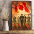 Soldiers Poppy Canada Flag Poster Support Our Troops Remembrance Day Military Gift