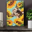 Highland Cow With Sunflower Canvas Print Funny Canvas Paintings Home Wall Decor