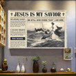 Jesus Is My Savior Newspaper Vintage Poster Faith Christian Wall Art For Dining Room Decor
