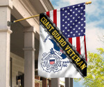 Coast Guard Veteran Flag With American Flag Coast Guard Logo Military Flag Patriotic Decor