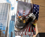 9.11 Never Forget 323 Firefighters Flag Inside American Flag In Memorial September 11