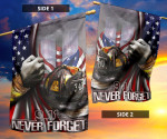 9.11 Never Forget 323 Firefighters Flag Inside American Flag In Memorial September 11