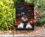 Schnauzer Pumpkin USA Halloween Flag Dog Owner Best Halloween Yard Displays Outdoor