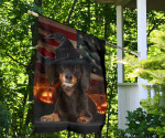 Dachshund Pumpkin USA Halloween Flag Dachshund Lover Dog Owner Halloween Outdoor Decor