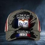If The Flag Offends You Kiss My Iowass Cap USA Flag Hat Mens Patriotic Fun Sayings