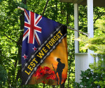 Lest We Forget New Zealand Flag Memorial Patriotic Honor Veterans Remembrance Anzac Day Decor