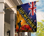 Lest We Forget New Zealand Flag Memorial Patriotic Honor Veterans Remembrance Anzac Day Decor