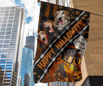 Dachshund Custom Happy Halloween Flag Pumpkin Funny Dog Halloween Yard Decorations
