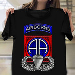 82nd Airborne Division Veteran T-Shirt Retro Graphic Patriotic Shirts Army Retirement Gifts