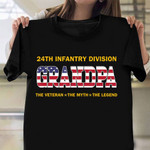24th Infantry Division Grandpa The Veteran The Legend Shirt Proud American Veteran T-Shirt