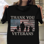 Thank You Veterans Shirt Vintage Military USA Flag T-Shirt Gifts For Army Veterans
