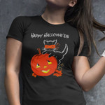 Cute Cat Pumpkin Happy Halloween T-Shirt