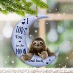 Sloths I Love You To The Moon And Back Ornament Cute Christmas Decor Gifts For Sloth Lovers