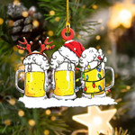 Beer Christmas Ornament Happy Xmas Hanging Decorations Beer Lovers Gifts