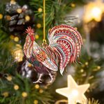 Rooster Shape Ornament Chicken Lovers Hanging Decorations Gifts For Stepdad