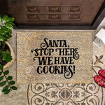 Santa Stop There We Have Cookies Doormat Christmas Floor Mats Home Decorations