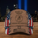 Navy Seabee Against All Enemies Foreign And Domestic Hat 1776 American Flag