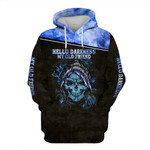 Thin Blue Line Skull Hello Darkness My Old Friend Hoodie Our Law Enforcement Pride Clothes