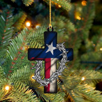 Texas Flag Cross Ornament Faith In Jesus Religious Christian Texas Christmas Ornament