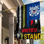 Coast We United Stand American Flag Proud Thin Red Blue Green Line Patriotic Outdoor Decor
