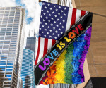 LGBT Flowers Love Is Love American Flag Support Pride LGBTQ Merch Front Door Decoration