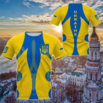 Ukraine Shirt Support Ukraine Ukrainian Flag With Trident T-Shirt Apparel For Men