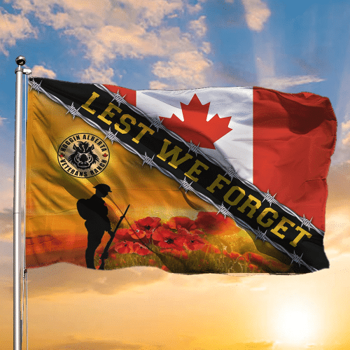 Hoggin Alberta Veterans Ranch Flag Lest We Forget Canada Flag Patriotic Outdoor Decor